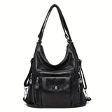 Timeless Vintage Leather Hobo Bag - Crossbody Tote with Adjustable Strap, Spacious Interior for Womens Everyday Style - Durable, Retro Fashion Accessory for Work or Play