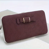 Chic Phone Wallet with Bow Accent - Convenient Card Slots & Secure Zipper Pocket - Versatile Accessory for Daily Use