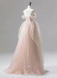 Hoombox A-line Pink Tulle Sweetheart Prom Dress Party Dress, Pink Tulle Evening Dress