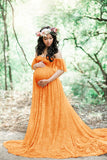 hoombox Maternity Strapless Shoulder Photoshoot Dress