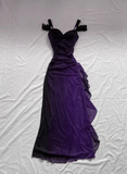 Hoombox Purple Sweetheart Off Shoulder Long Party Dress, A-line Prom Dress