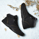 Men's Casual Snow Boots, Anti-skid Windproof Slip On Ankle Boots With Fuzzy Lining For Outdoor, Autumn And Winter