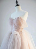 Hoombox A-line Pink Tulle Sweetheart Prom Dress Party Dress, Pink Tulle Evening Dress