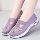 Women’s Comfort Knitted Sneakers - Soft Cushioned Sole, Slip-On Design, Breathable Low-top - Casual Walking Shoes for Everyday Comfort