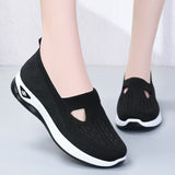 Women’s Comfort Knitted Sneakers - Soft Cushioned Sole, Slip-On Design, Breathable Low-top - Casual Walking Shoes for Everyday Comfort