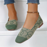 Geometric Chic - Womens Knit Square Toe Slip-On Shoes - Lightweight, Breathable & Effortlessly Comfortable for Everyday Wear