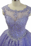 Hoombox Gorgeous Quinceanera Dresses with Applique and Beadings, Purple Formal Gowns