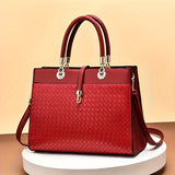 hoombox  Elegant Woven Pattern Tote Bag, Fashion Large Capacity Satchel Purse, Women's Top Handle Crossbody Bag