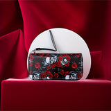 Fashion-Forward Retro Skull Womens Long Wallet - Stylish European Clutch with Secure Zippered Coin Purse - Spacious, Multipurpose Design for Fashion-Forward Ladies