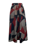 Colorblock Geometric Print Skirt, Casual High Waist Skirt For Spring & Fall, Women's Clothing
