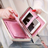 Chic Phone Wallet with Bow Accent - Convenient Card Slots & Secure Zipper Pocket - Versatile Accessory for Daily Use