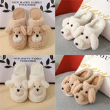 Slippers Slipper Womens Winter Warm Home Kawaii Cartoon Plush Contton Indoor Funny Cute Teddy Bear Fuzzy House Floor Shoes Female  FWBV