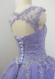 Hoombox Gorgeous Quinceanera Dresses with Applique and Beadings, Purple Formal Gowns