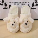 Slippers Slipper Womens Winter Warm Home Kawaii Cartoon Plush Contton Indoor Funny Cute Teddy Bear Fuzzy House Floor Shoes Female  FWBV