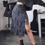 Hoombox Midi Skirt Women Leopard Spring Lace Up Slit Bodycon High Waist Drawstring Printed Sexy Skirt Casual Office Female Skirt