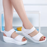 HOOMBOX New Women's Summer Sandals Genuine Leather Platform Muffin Sandals Women's Fashion Student Women's Casual Shoes Generation