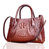 hoombox New Genuine Goods Crocodile Leather Pattern Women's Bag Genuine Leather Messenger Bag Fashion Shoulder Bag Women's Bag Alligator Print Handbag