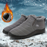 Mens Ankle Snow Boots - Warm Fleece Lined, Non-Slip, Plush Comfy, EVA Insole, Round Toe, Canvas Upper, Perfect for Fall and Winter Hiking, Trekking, and Outdoor Activities