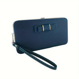 Chic Phone Wallet with Bow Accent - Convenient Card Slots & Secure Zipper Pocket - Versatile Accessory for Daily Use