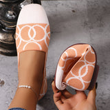 Geometric Chic - Womens Knit Square Toe Slip-On Shoes - Lightweight, Breathable & Effortlessly Comfortable for Everyday Wear