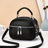 Chic Faux Leather Mini Crossbody Bag – Stylish Solid Color, Secure Zipper, Versatile Shoulder Bag & Elegant Coin Purse