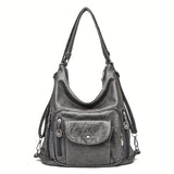 Timeless Vintage Leather Hobo Bag - Crossbody Tote with Adjustable Strap, Spacious Interior for Womens Everyday Style - Durable, Retro Fashion Accessory for Work or Play