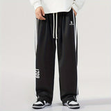 Plus Size Men's "#43.41meter Print Pants Sports Casual Pants Oversized Fashion Joggers For Fall Winter, Men's Clothing