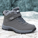 WarmthMaster Snow Boots - Insulated, Non-Slip, Waterproof Hiking Shoes for Men - Dark Grey, Fall and Winter Essential for Outdoor Enthusiasts