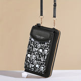 Spooky Ghost Skull Crossbody Bag - Halloween Zippered Style - Gothic Phone Purse with Secure compartments for Fashion-Forward Witches