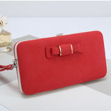 Chic Phone Wallet with Bow Accent - Convenient Card Slots & Secure Zipper Pocket - Versatile Accessory for Daily Use