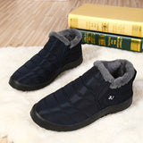 Mens Ankle Snow Boots - Warm Fleece Lined, Non-Slip, Plush Comfy, EVA Insole, Round Toe, Canvas Upper, Perfect for Fall and Winter Hiking, Trekking, and Outdoor Activities