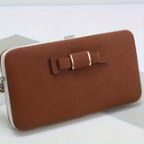 Chic Phone Wallet with Bow Accent - Convenient Card Slots & Secure Zipper Pocket - Versatile Accessory for Daily Use