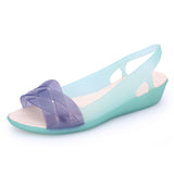 HOOMBOX Spring and Summer New Jelly Shoes Women's TPU Wedge Non-Slip Jelly Slippers Fashion Hole Sandals