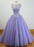 Hoombox Gorgeous Quinceanera Dresses with Applique and Beadings, Purple Formal Gowns