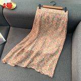 Hoombox Empire Skirts Women Retro Chic Fashion Soft Chiffon Summer Vacation Ladies Clothing Hot Sale Popular Floral Korean Femme Skirt