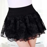 Hoombox 2024 Elasticity Summer Skirt Women Sweet Floral Bowknot Mini Tutu Woman Skirts Shorts Lace Jupe Femme Office Skirts