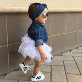 Hoombox   Baby Girl Summer Clothing Sets Baby Girls Clothes Denim Shirt Top +Tutu Skirts+Headband 3pcs Outfits Sets