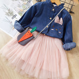 Hoombox Baby Girl Clothes  Children Suits Korean Version Small Fragrance Girl Plaid Doll Collar Jacket + Love Vest Skirt 2Pcs Clothes Suit Wool Coat