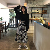 Hoombox Summer Vintage Floral Print Ruffle kawaii saia falda long Harajuku Women Korean Streetwear Elastic Waist midi skirt