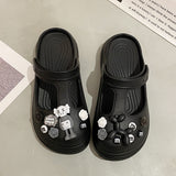 HOOMBOX New Eva Children's Slippers Summer Cute Cartoon DIY Sandals Soft Bottom Parent-Child Eva Sandals Children Hole Shoes