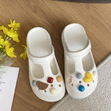 HOOMBOX New Eva Children's Slippers Summer Cute Cartoon DIY Sandals Soft Bottom Parent-Child Eva Sandals Children Hole Shoes