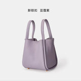 hoombox  Songmont Medium and Small Size New Lock Vegetable Basket Series Cowhide Large Capacity Commuter Portable Bucket Bag Women's Bag