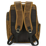 New Crazy Horse Leather 15.6-Inch Backpack Men's Large Capacity Backpack Retro Leather Backpack Men's Bag