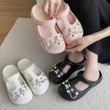 HOOMBOX New Eva Children's Slippers Summer Cute Cartoon DIY Sandals Soft Bottom Parent-Child Eva Sandals Children Hole Shoes