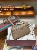 hoombox Lp19 New Lunch Box Bag Ostrich Leather Gigi Same Style Loro * Piana Bag Shoulder Crossbody Cosmetic Bag Women