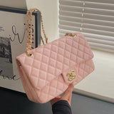 hoombox  Cross-Border New Arrival Women's Bag  New Simple Fashion Diamond Chanel's Style Shoulder Messenger Bag Small Square Bag Bags