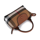 hoombox Women's Bag  New Canvas Plaid Bag Leather Handbag Shoulder Messenger Bag High-End Fashion Dumpling Bag