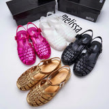 HOOMBOX Melisa New Melisa Roman Sandals Closed Toe Woven Hollowed Retro Women's Shoes Simple Style