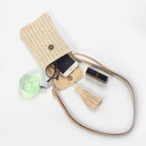 hoombox  Summer New Korean Ins European and American Fashion Mini Mobile Phone Crossbody Bag Solid Color Straw Woven Women's Foreign Trade Bags