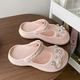 HOOMBOX New Eva Children's Slippers Summer Cute Cartoon DIY Sandals Soft Bottom Parent-Child Eva Sandals Children Hole Shoes